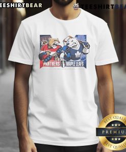 Official Florida Panthers vs Toronto Maple Leafs 2025 Eastern Conference T-Shirt featuring team logos and matchup design.