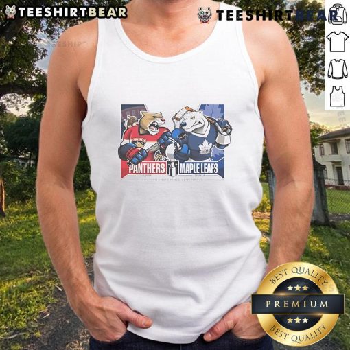 Florida Panthers vs Toronto Maple Leafs 2025 Eastern Conference 2nd Round matchup tank top design featuring team logos.
