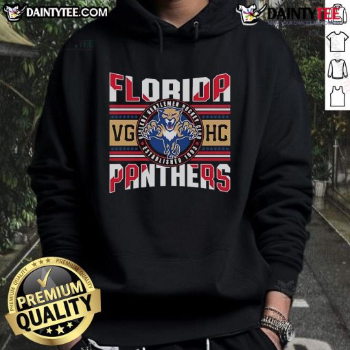 Official Florida Panthers X VGHC flag hoodie featuring team logo and vibrant colors, perfect for fans and stylish wear.
