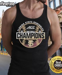 Official Florida State Seminoles 2025 ACC Softball Regular Season Champions tank top featuring team logo and vibrant design.