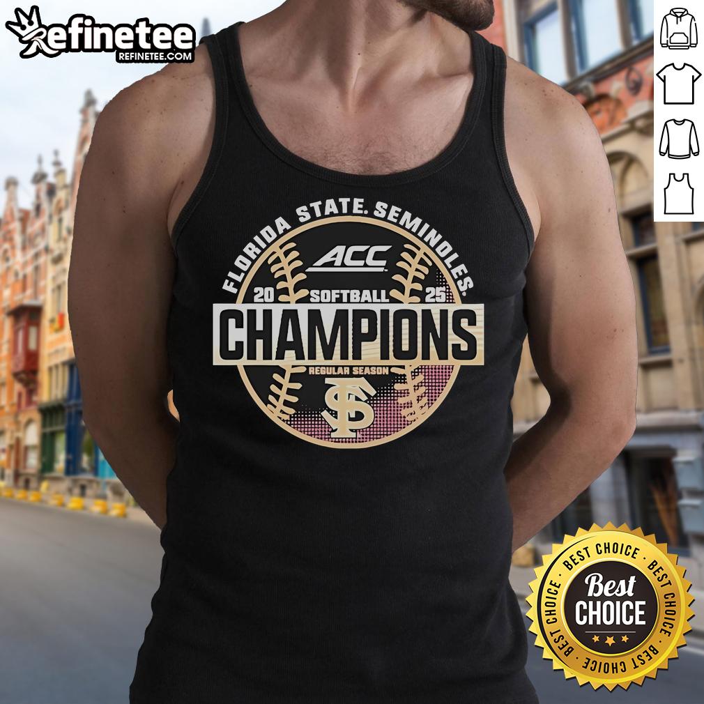Official Florida State Seminoles 2025 Acc Softball Regular Season Champions Tank Top Official Florida State Seminoles 2025 ACC Softball Regular Season Champions tank top featuring team logo and vibrant design.