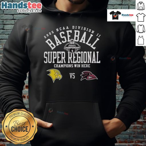 Official Franklin Pierce University vs Felician University 2025 NCAA Division II Baseball Super Regional Hoodie design.