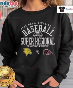 Alt Text: Official Franklin Pierce University vs Felician University 2025 NCAA Division II Baseball Super Regional Sweatshirt design.