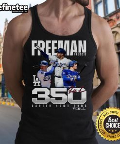 Freddie Freeman Los Angeles Dodgers tank top celebrating 350 career home runs, showcasing team pride and sportswear style.