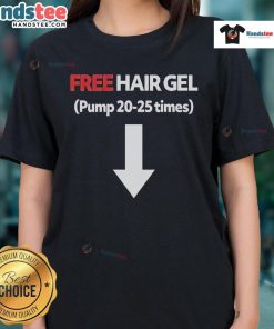 Official Free Hair Gel Pump for Ladies Tee, designed for 20-25 uses, showcasing a stylish and functional hair product.
