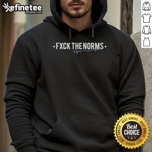 Official Fxck The Norms Refuse To Conform Hoodie in black, showcasing a bold graphic design for stylish nonconformists.