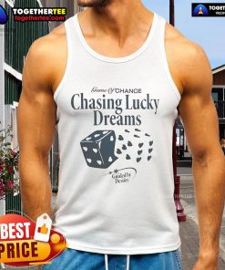 Chasing Lucky Dreams tank top featuring bold graphics inspired by the Official Game of Chance and guided by destiny.
