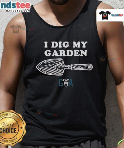 Official Gardening Australia I Dig My Garden tank top, featuring a fun gardening graphic for plant lovers.