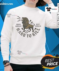 Alt Text: Official GBRS Group Lion Skull Hard to Kill Est MMXIX Sweatshirt featuring a bold lion skull graphic.