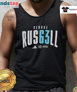 Official George Russell AMG Petronas Formula One Team tank top featuring team colors and logo, perfect for fans.
