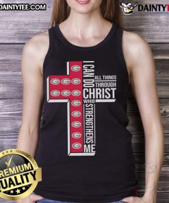 Official Georgia Bulldogs tank top featuring 'I Can Do All Things Through Christ Who Strengthens Me' design.