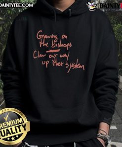 Stylish Official Gnawing On The Bishops Claw hoodie featuring unique graphic design, perfect for casual wear.