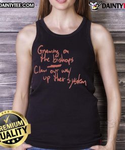 Alt Text: Stylish tank top featuring Gnawing On The Bishop's Claw design, perfect for casual wear and expressing unique style.