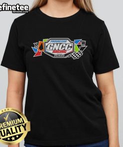 Alt Text: Official GNCC Series Progressive Racing Ladies Tee featuring a stylish design for female racing enthusiasts.