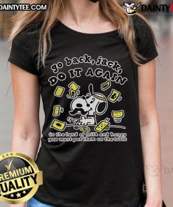 Official Go Back Jack Do It Again Tee featuring vibrant design inspired by the Land of Milk Ladies theme.