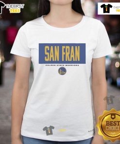 Official Golden State Warriors San Fran Crossbar Ladies Tee featuring team logo and stylish design for women fans.