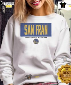 Official Golden State Warriors San Fran Crossbar Sweatshirt in navy, featuring team logo and stylish design for fans.
