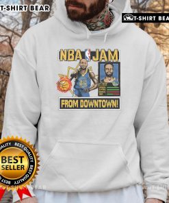 Official Golden State Warriors Stephen Curry Homage Royal NBA Jam Hoodie showcasing vibrant team colors and iconic design.