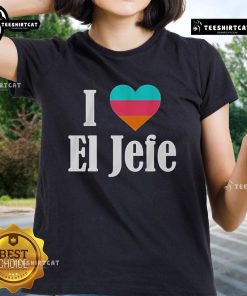 Official Gregg Popovich 'I Love El Jefe' San Antonio Spurs ladies tee featuring stylish design for fans.