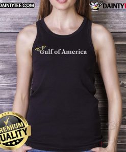 Official Gulf of America Tricorn Hat Tank Top displayed on a mannequin, showcasing its unique design and vibrant colors.