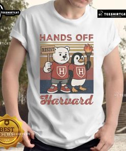 Official Hands Off Harvard Comfort Colors T-Shirt featuring Steve Kerr for anti-Trump protest, promoting political activism.