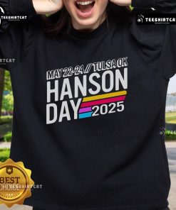 Alt Text: Official Hanson Day sweatshirt for May 22-24, 2025, in Tulsa, OK featuring stylish design and event details.