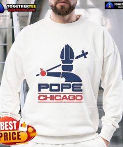 Official Harebrained Chicago Pope Sweatshirt in black with vibrant graphic design, perfect for casual streetwear.