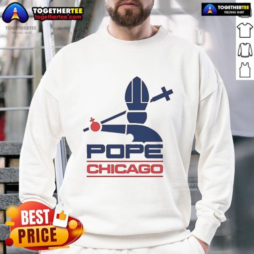 Official Harebrained Chicago Pope Sweatshirt in black with vibrant graphic design, perfect for casual streetwear.