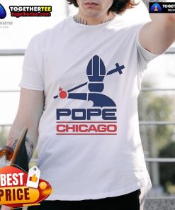 Official Harebrained Chicago Pope T-Shirt featuring unique design, perfect for fans and collectors of Chicago memorabilia.
