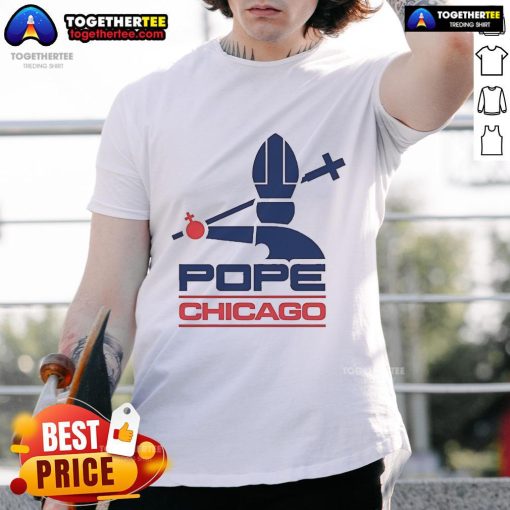 Official Harebrained Chicago Pope T-Shirt featuring unique design, perfect for fans and collectors of Chicago memorabilia.