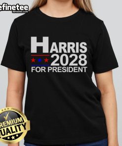 Official Harris For President 2028 Ladies Tee featuring a stylish design promoting Kamala Harris's campaign.