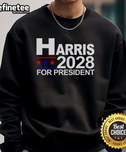 Official Harris For President 2028 Sweatshirt featuring campaign logo and stylish design for supporters.