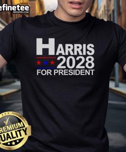 Official Harris For President 2028 T-Shirt featuring bold campaign graphics and vibrant colors for supporters.