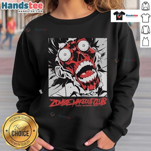 Alt Text: Official Head Zombie Makeout Club Sweatshirt featuring a unique graphic design on a cozy, stylish pullover.