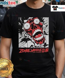 Official Head Zombie Makeout Club T-Shirt featuring a unique graphic design for fans of quirky, horror-themed apparel.