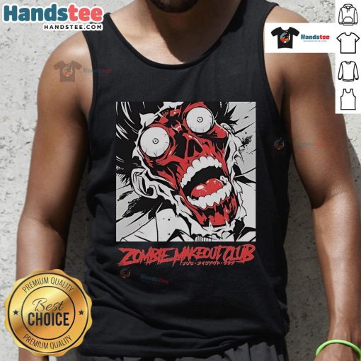 Official Head Zombie Makeout Club tank top featuring a bold graphic design and vibrant colors for zombie enthusiasts.