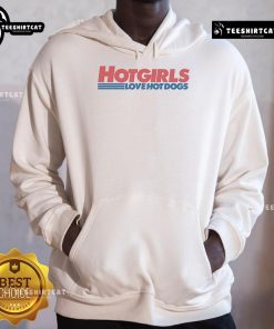 Official Hot Girls Love Hot Dogs Hoodie in stylish design, showcasing trendy fashion for dog lovers and food enthusiasts.