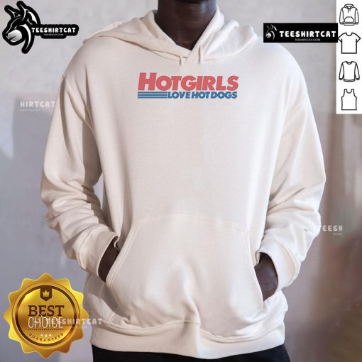Official Hot Girls Love Hot Dogs Hoodie in stylish design, showcasing trendy fashion for dog lovers and food enthusiasts.