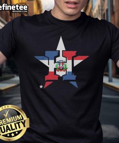 Alt Text: Official Houston Astros Dominican Republic Flag Logo T-Shirt featuring vibrant colors and team branding. Perfect for fans!