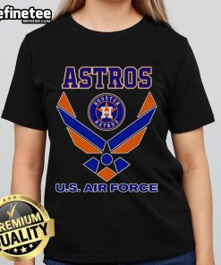 Official Houston Astros US Air Force logo ladies tee featuring a stylish design for fans and military supporters.
