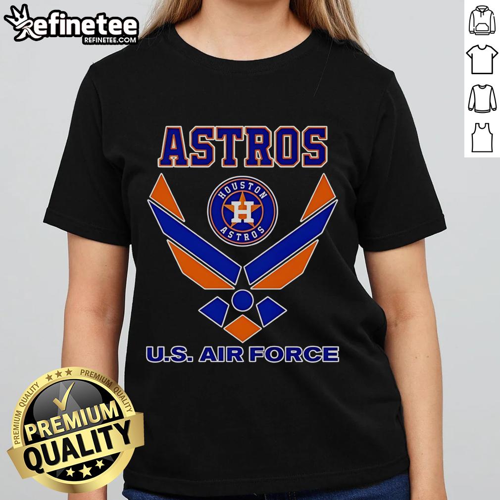 Official Houston Astros Us Air Force Logo Ladies Tee Official Houston Astros US Air Force logo ladies tee featuring a stylish design for fans and military supporters.