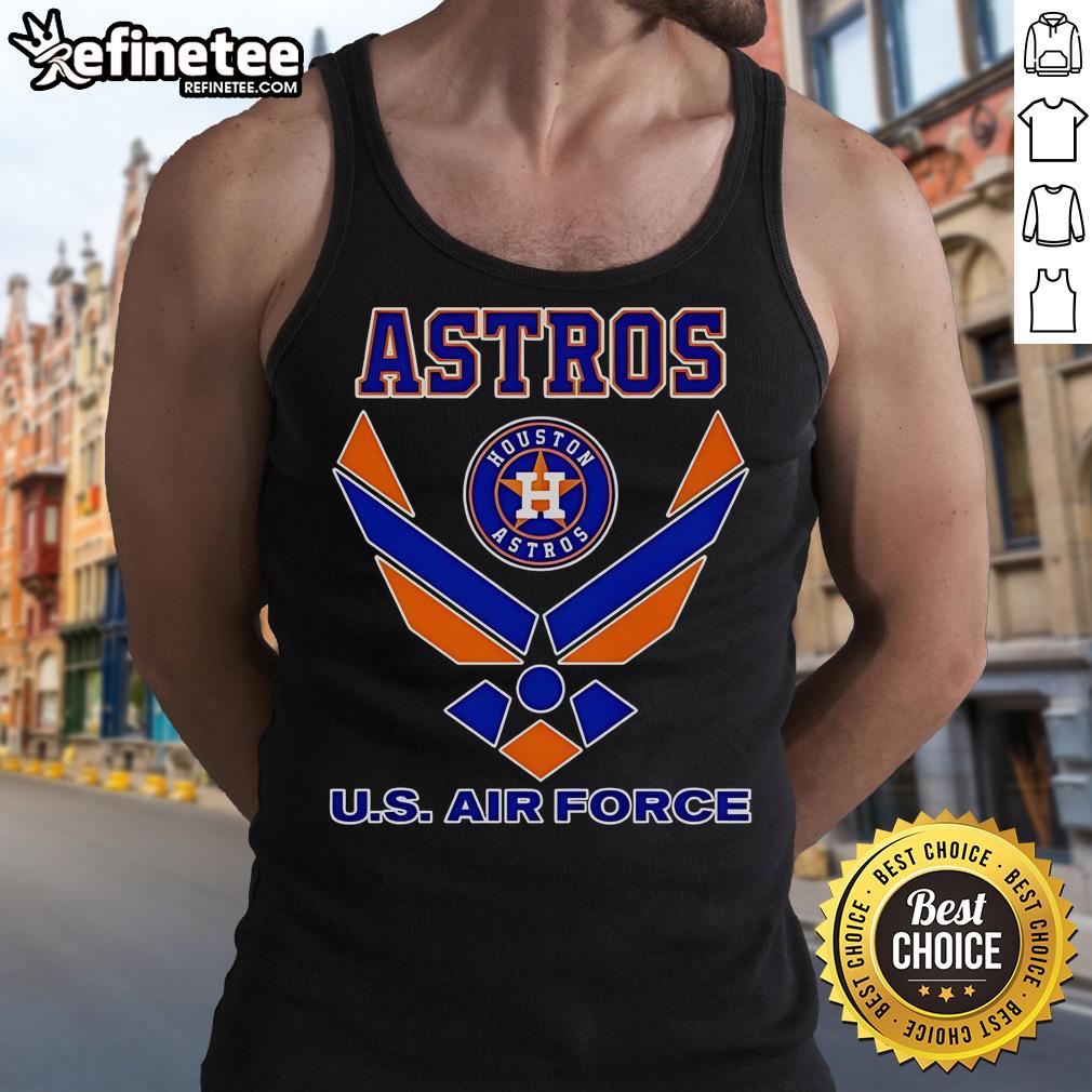 Official Houston Astros Us Air Force Logo Tank Top Official Houston Astros US Air Force logo tank top featuring bold graphics for fans and sports enthusiasts.