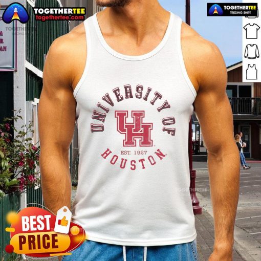 Official Houston Cougars Circle Vintage Tank Top featuring bold logo design in classic style, perfect for fans and casual wear.