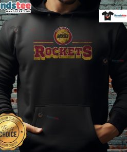 Official Houston Rockets fan banner hoodie featuring team colors and logo, perfect for showing support during games.