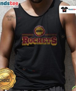 Official Houston Rockets fan banner tank top featuring vibrant team colors and logo, perfect for game day attire.