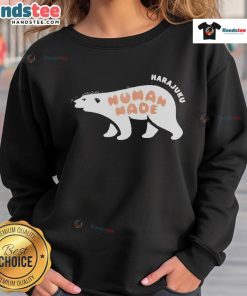 Official Human Made Harajuku Exclusive Polar Bear 2025 Sweatshirt featuring a unique design and vibrant colors.