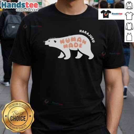 Alt Text: Official Human Made Harajuku Exclusive Polar Bear 2025 T-Shirt featuring a unique polar bear graphic design.
