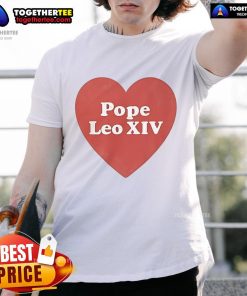 Alt Text: Official I Heart Love Pope Leo XIV T-Shirt featuring a stylish design celebrating Pope Leo XIV and love.