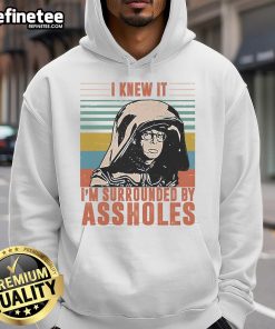 Official I Knew It I'm Surrounded By Assholes Retro Hoodie in vibrant colors, perfect for casual wear and humor lovers.