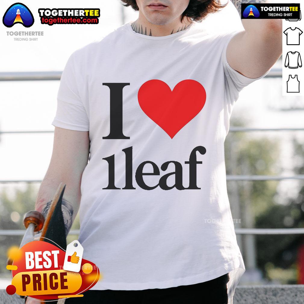 Official I Love 1Leaf T Shirt Official I Love 1Leaf T-Shirt featuring a bold heart design, perfect for fans of the 1Leaf brand and casual wear.